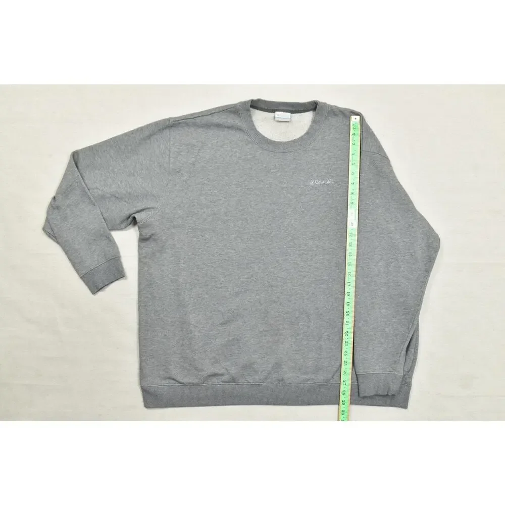 Columbia Men's Size 4X Gray Crewneck Sweatshirt Big & Tall Fleece Pullover Solid